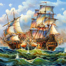 Схема вышивки «морское сражение»