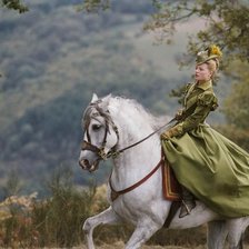 Схема вышивки «леди на коне»