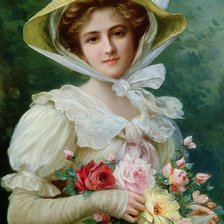 Схема вышивки «девушка со цветами»