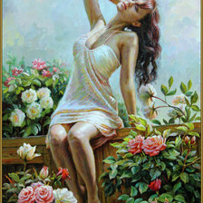 Схема вышивки «Романтичная девушка»