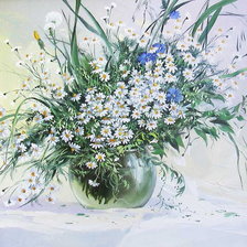 Схема вышивки «Ромашки с васильками»