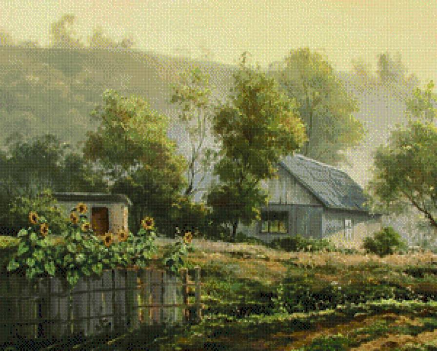 Деревенский мотив 2 - деревня, пейзаж - предпросмотр