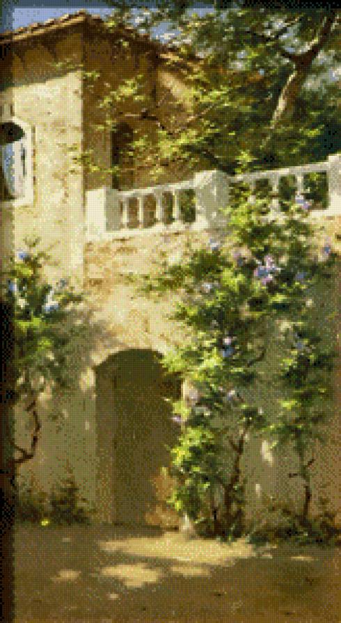 Дворик - дом, город, пейзаж - предпросмотр