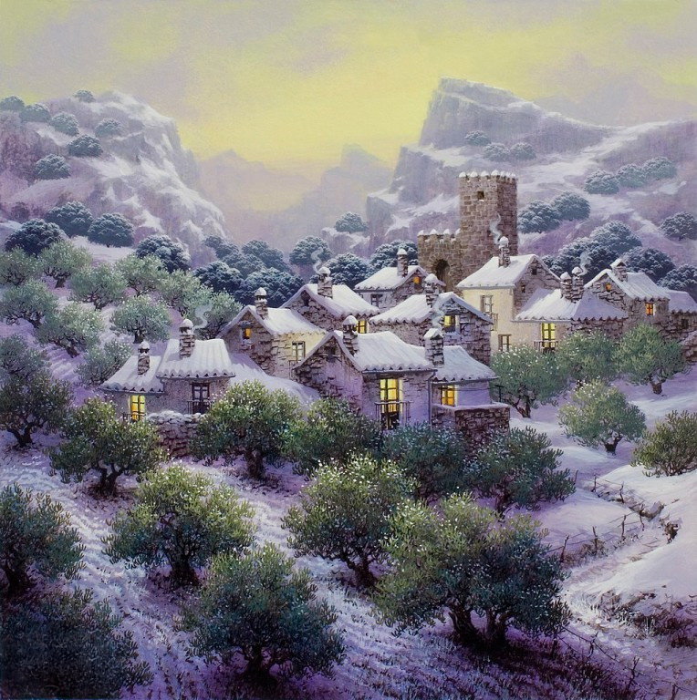 Деревенский мотив 9 - пейзаж, природа, зима - оригинал