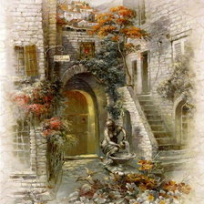 Схема вышивки «Дворик 2»