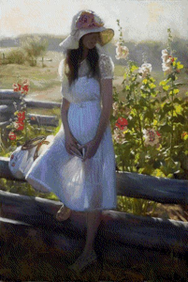 Девушка в белом 2 - дама, люди - предпросмотр