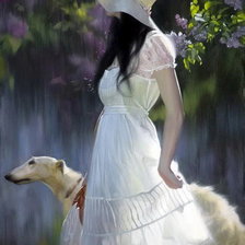 Схема вышивки «Девушка в белом 4»