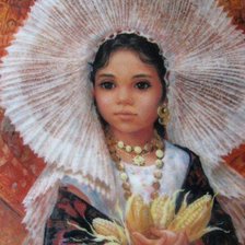 Схема вышивки «Девочка индианка»