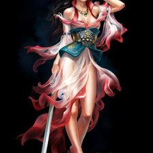 Схема вышивки «девушка-воин»