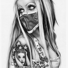 Схема вышивки «Девушка-загадка»