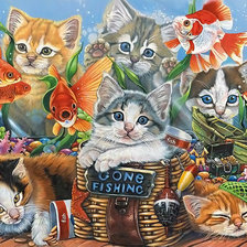 Схема вышивки «кошки»