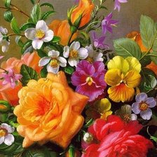 Схема вышивки «Букет цветов»