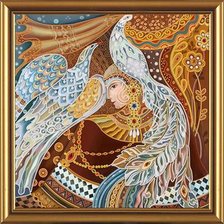 Схема вышивки «Девушка с птицами»