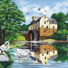 Схема вышивки «Озеро»