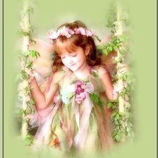 Схема вышивки «Фея на качелях»