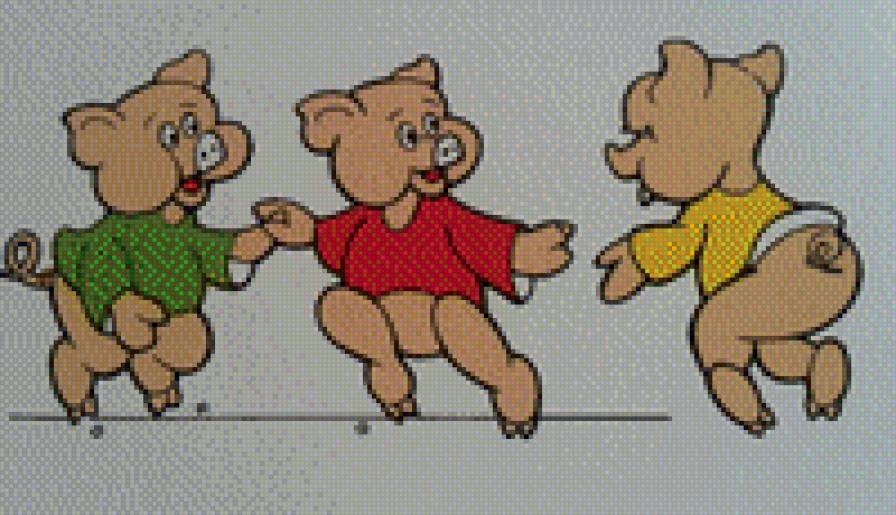 три поросёнка - поросята, животные, детям - предпросмотр