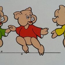 Схема вышивки «три поросёнка»