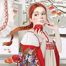 Схема вышивки «яблоко»