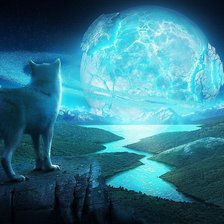 Схема вышивки «волк»