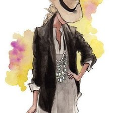 Схема вышивки «девушка в шляпе»