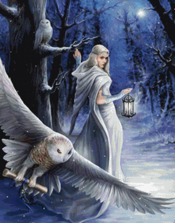 волшебное послание - девушка, фэнтези, зима - предпросмотр