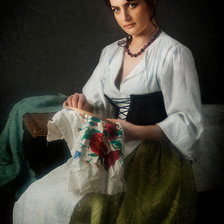 Схема вышивки «Вышивальщица»