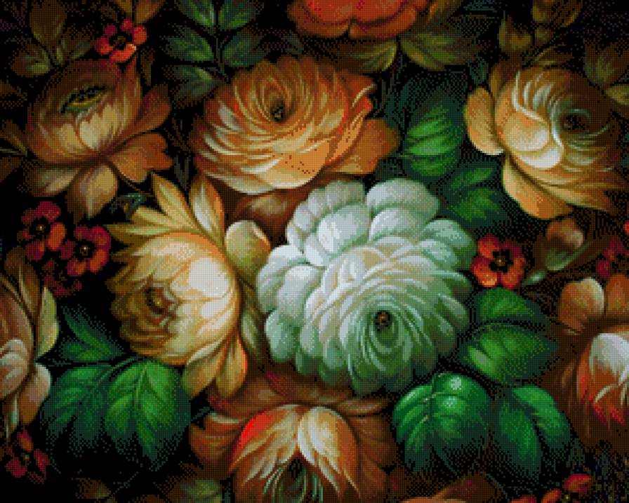 №716665 - жостово, розы, натюрморт, цветы - предпросмотр