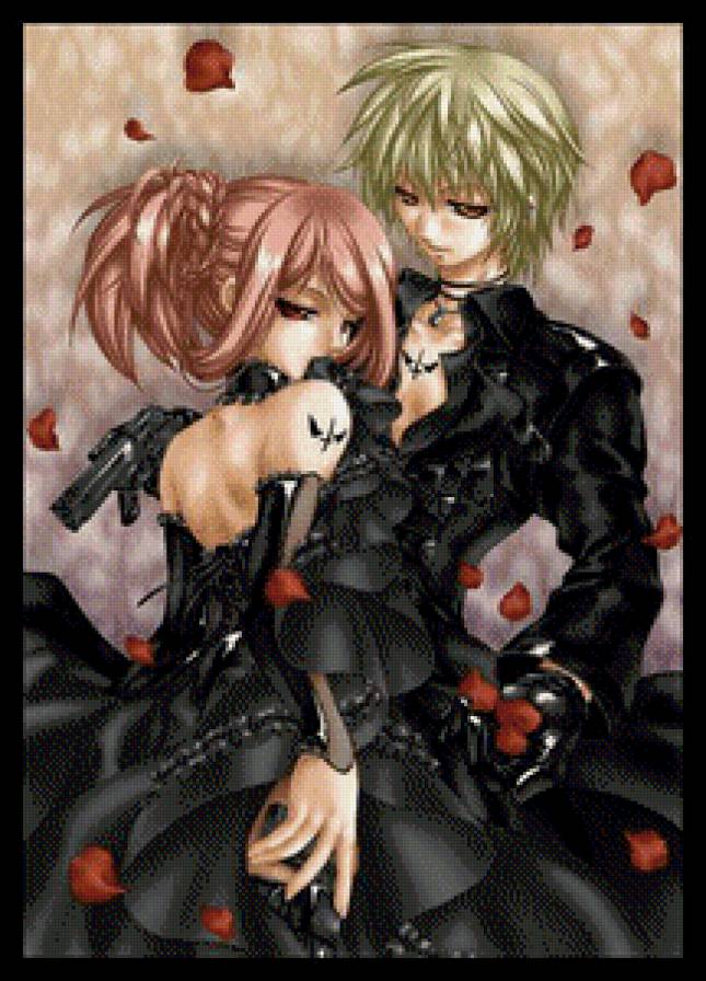 Темная любовь - любовь, пара, девушка, аниме, парень - предпросмотр