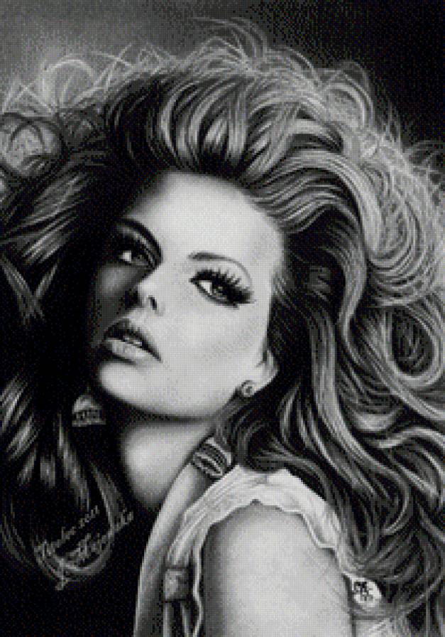 Монохром - портрет, красотка, монохром - предпросмотр