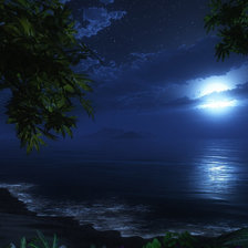 Пляж ночной