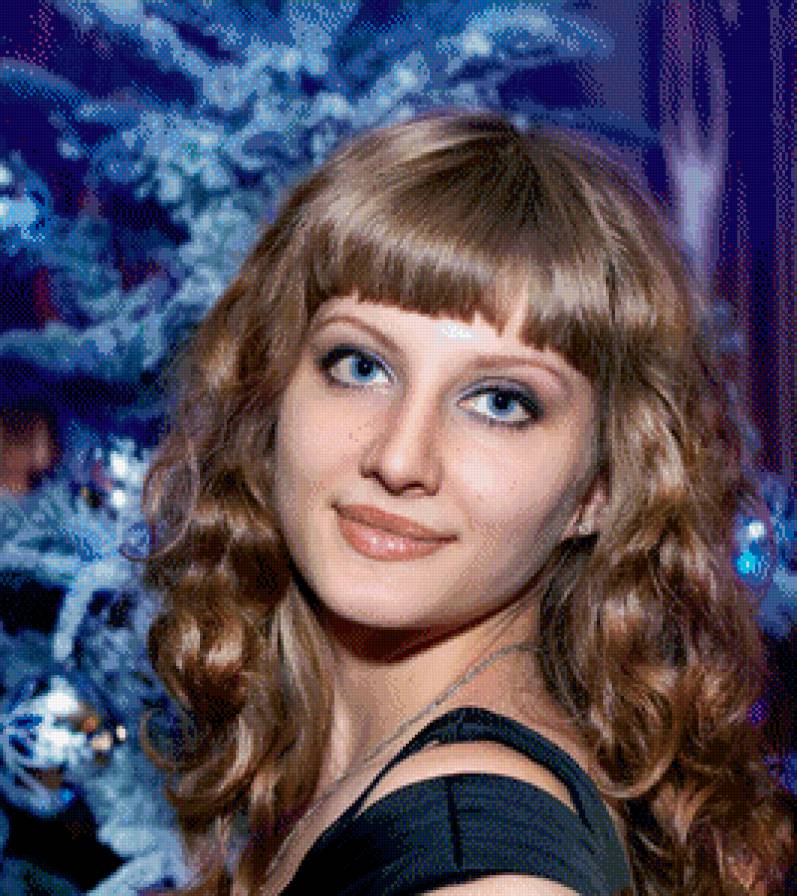 Девушка на синем фоне - девушка, синие, локоны - предпросмотр