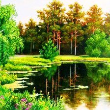 Схема вышивки «на берегу озера»