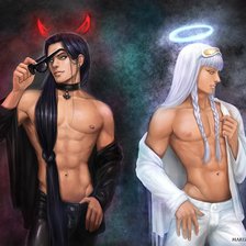 Схема вышивки «ангел и демон»