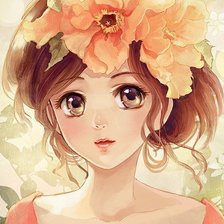 Схема вышивки «Девушка аниме»