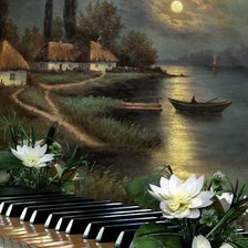 Схема вышивки «Музыкальная ночь...»