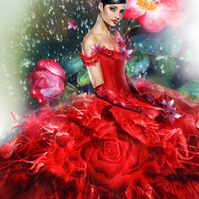 Схема вышивки «девушка роза»