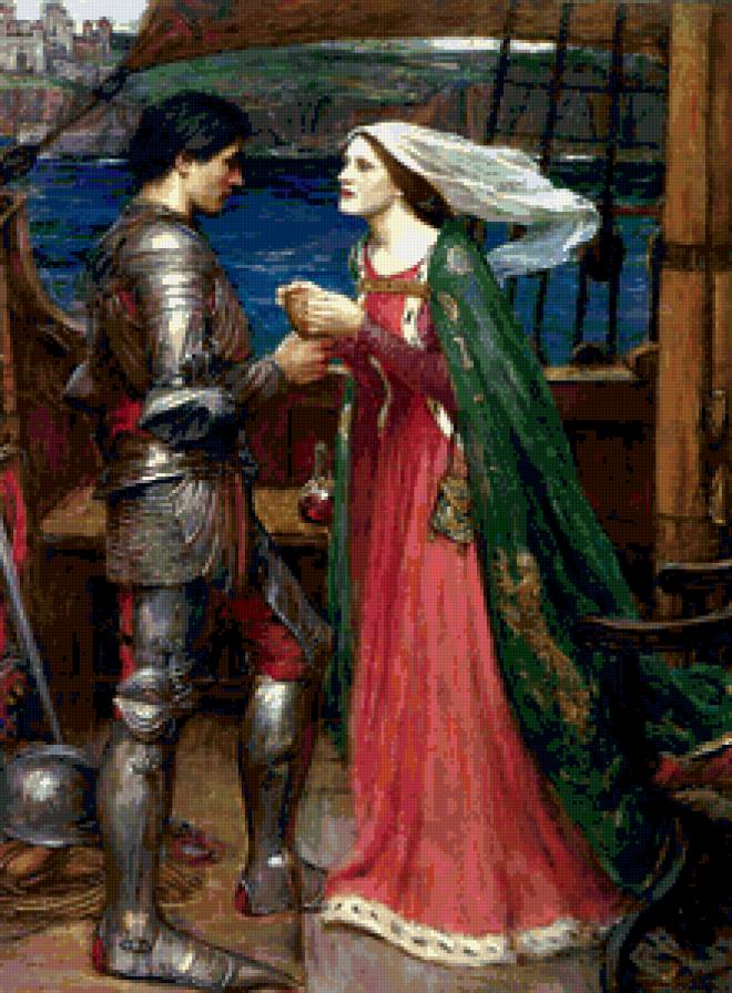 рыцарь и прекрасная дама - девушка, живопись, мужчина - предпросмотр