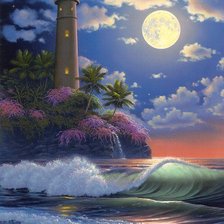 Схема вышивки «Одинокий маяк»