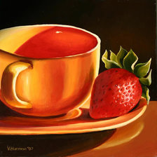 Схема вышивки «чашка с клубникой»