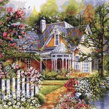 Схема вышивки «Серия домики»