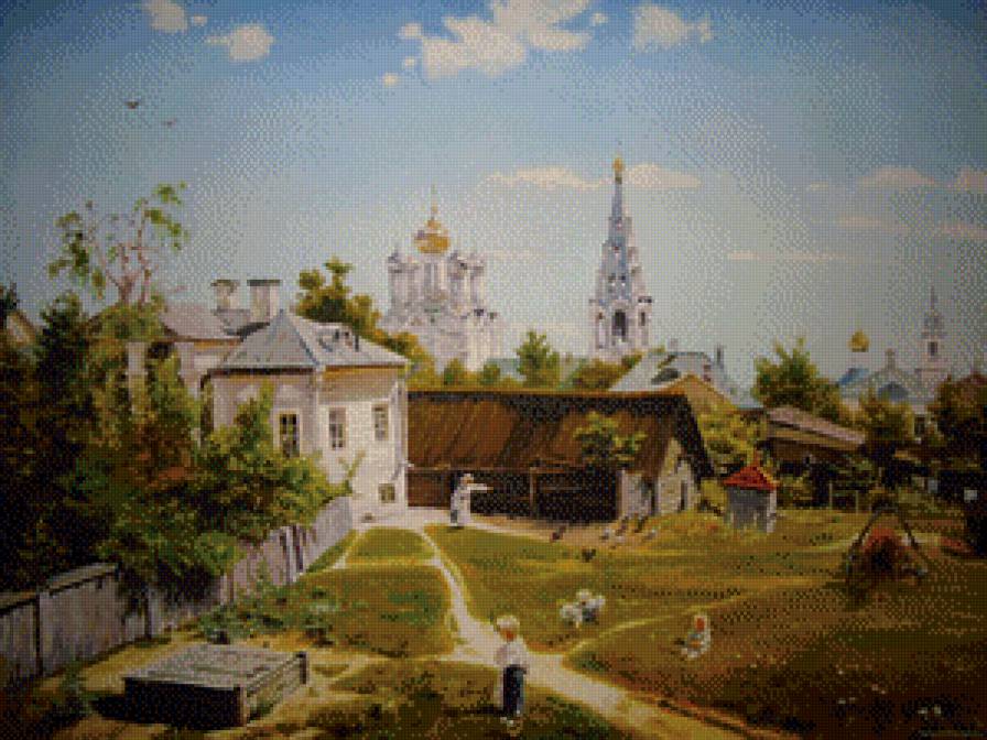 Москвский дворик - картина московский дворик - предпросмотр