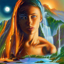 Схема вышивки «3 стихии   Огонь и вода»