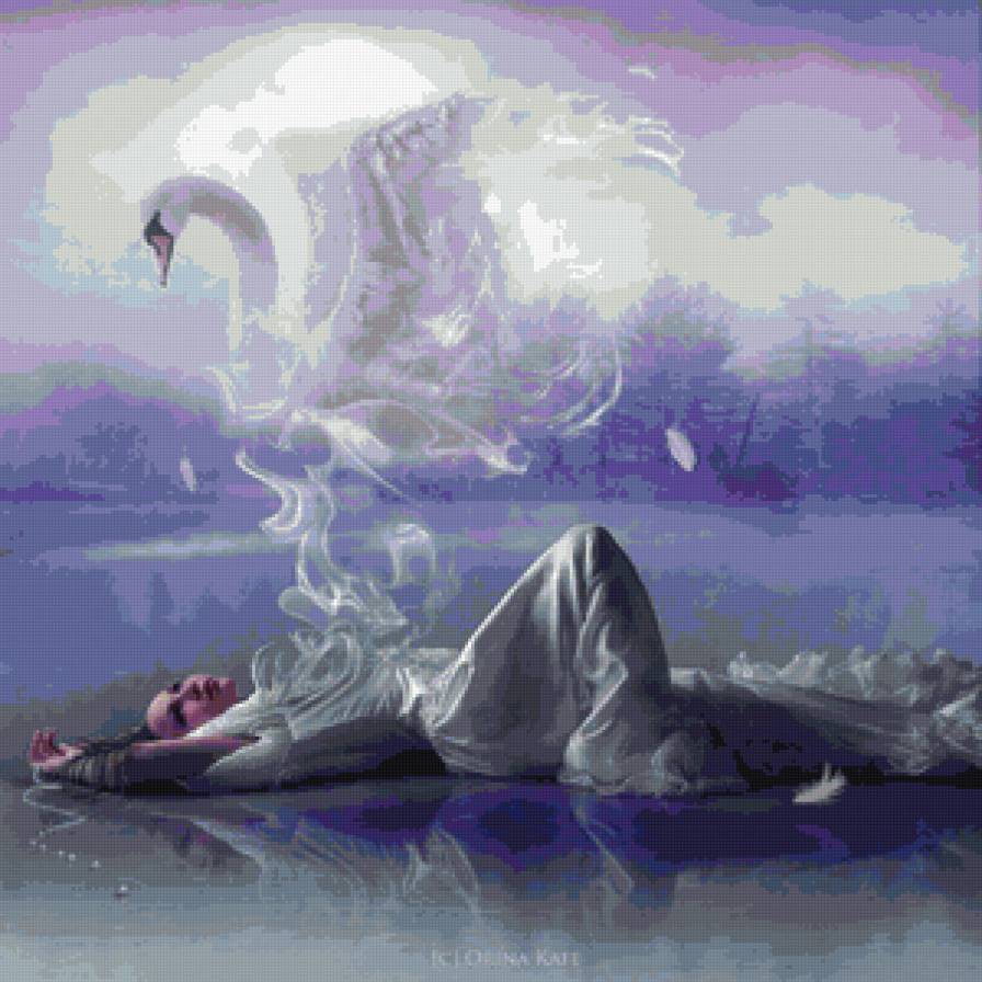 душа лебедь - девушка, птицы - предпросмотр