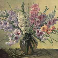 Схема вышивки «натюрморт с гладиолусами»