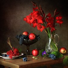 Схема вышивки «натюрмот с гладиолусами»