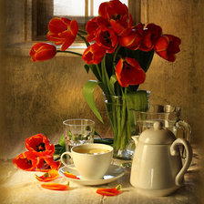 Схема вышивки «натюрморт с тюльпанами»