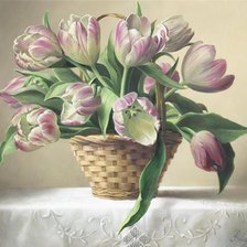 Схема вышивки «натюрморт с тюльпанами»
