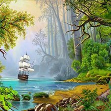 Схема вышивки «Корабль»