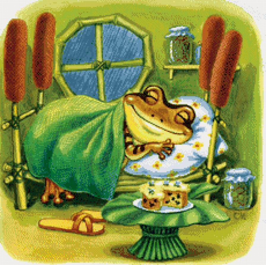 сладкий сон - жабка, детское, лягушка, детям, мультяшки, дом, лягушки, домик - предпросмотр