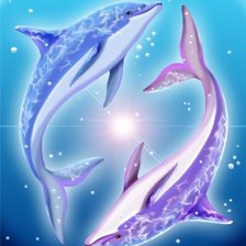 Схема вышивки «дельфины»